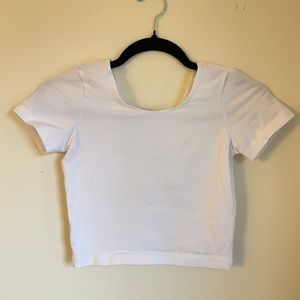 America apparel white cropped shirt